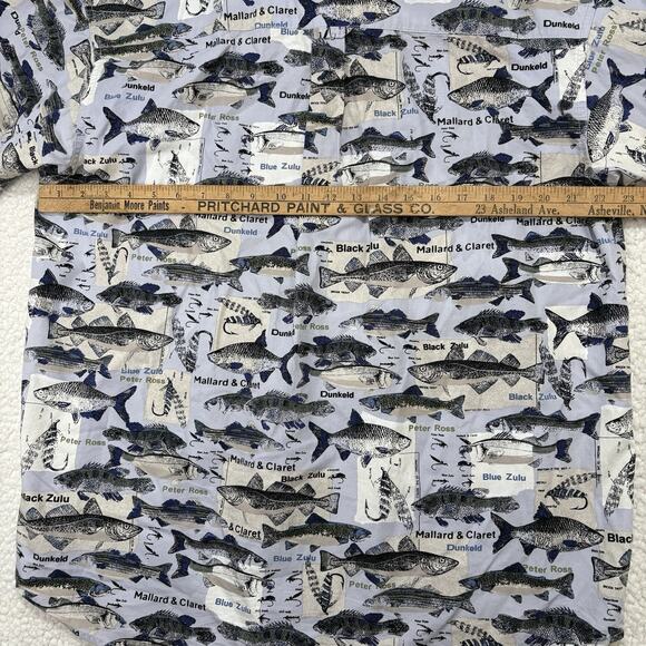 Vintage Columbia Button Down Shirt Mens Large Fly Fishing Lures All Over Print - Picture 5 of 6